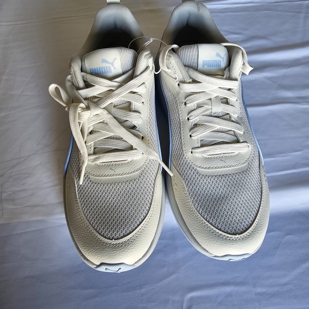 Puma Women's SoftFoam White and Blue Sneakers Size 10